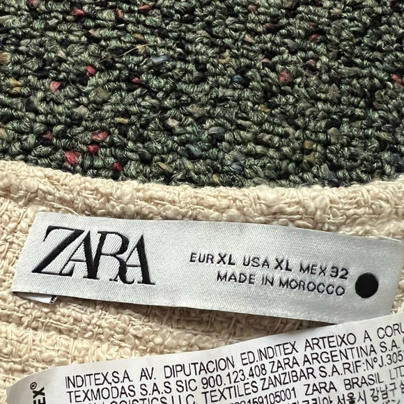 ZARA Cream White Cotton Tweed A-line Full Circl Midi Maxi Fringe Modest Skirt XL - Picture 10 of 16